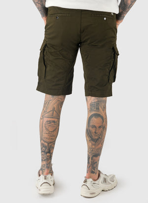 Stretch Sateen Cargo Lens Shorts - Ivy Green