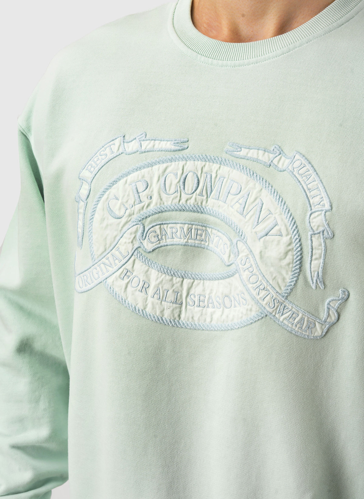 Diagonal Fleece Sweatshirt - Misty Blue