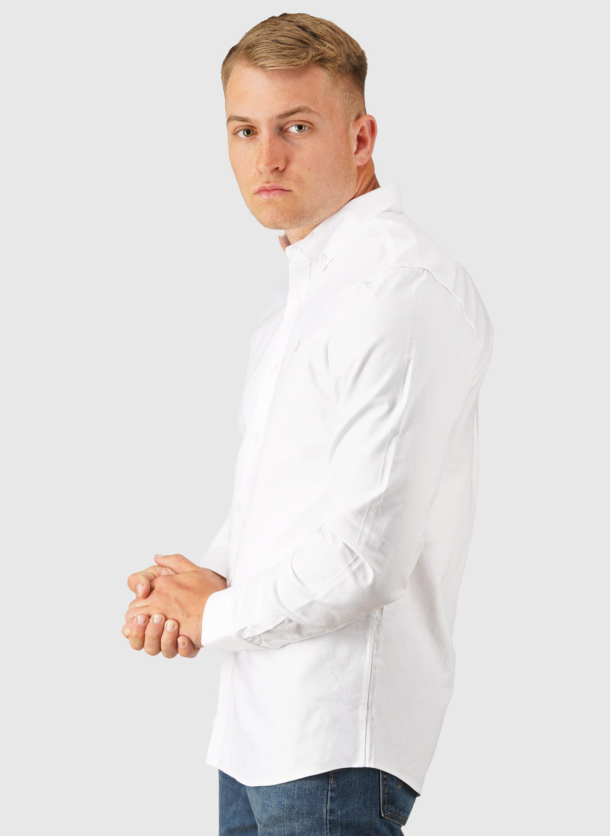 Brewer Slim Fit Hemd - White