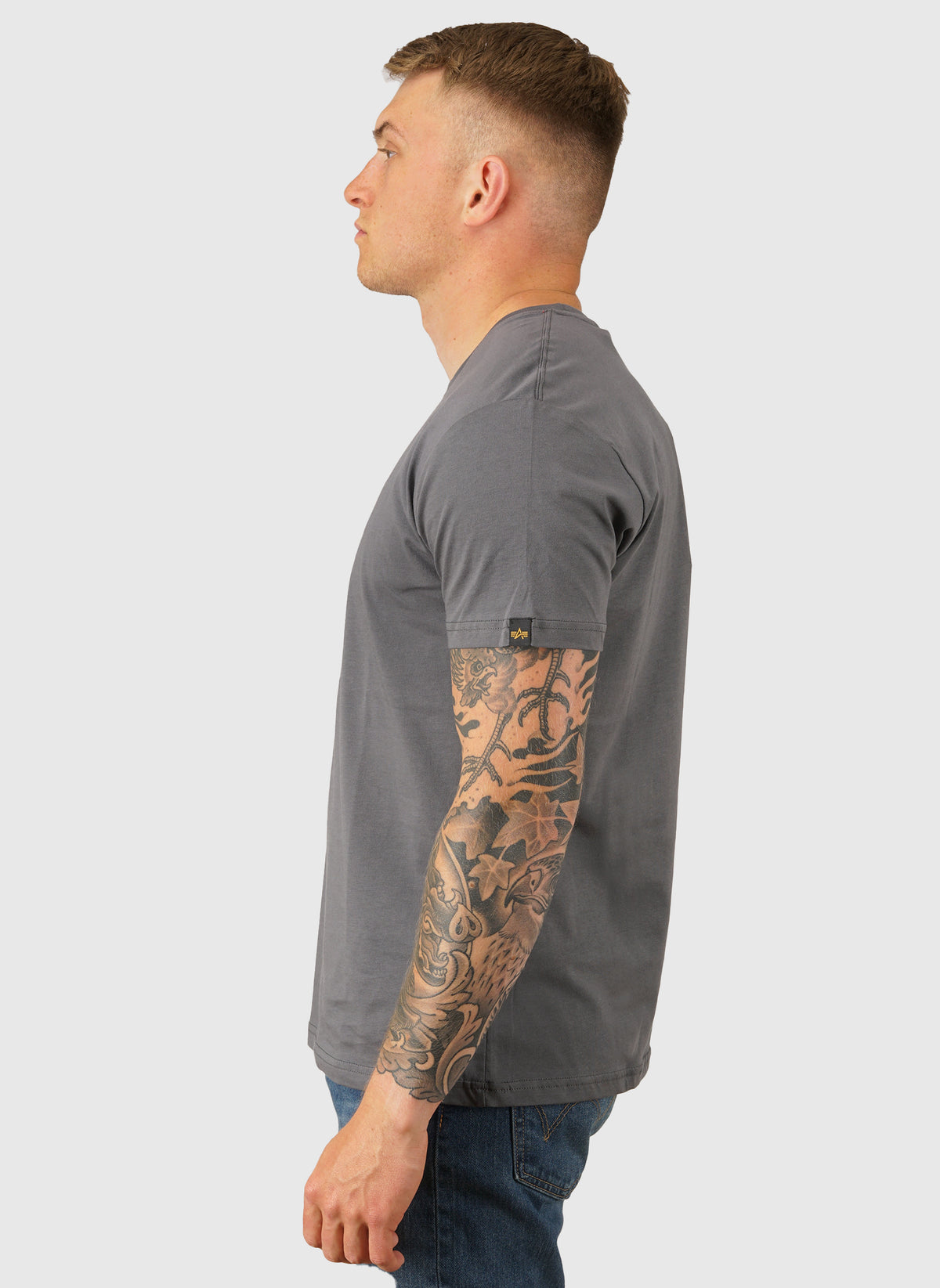 Basic Mid Logo T-Shirt - Greyblack/Black