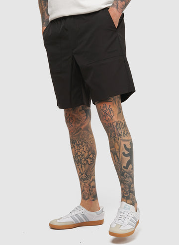 Ezra Fatigue Twill Shorts - Black