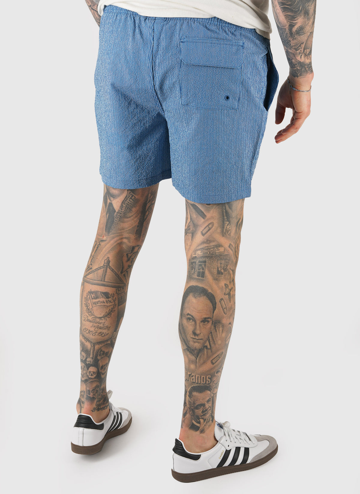 Somerset Pinstripe Short - Sailboat Blue