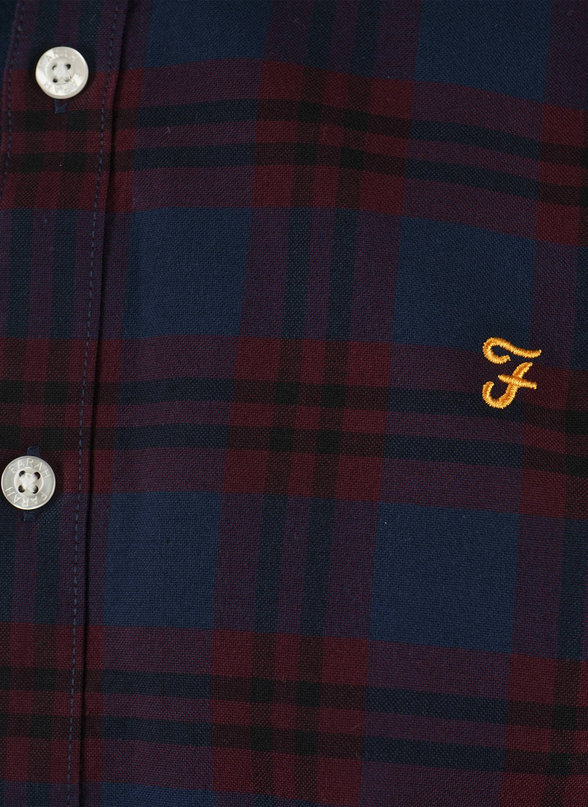 Brewer Check Slim Fit Hemd - Bordeaux