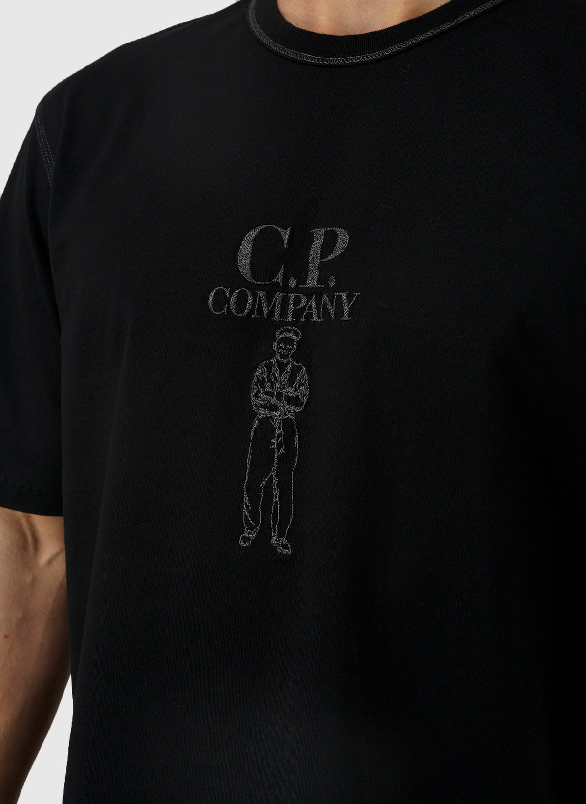 Mercerized 30/2 Twistet Sailor T-Shirt - Black