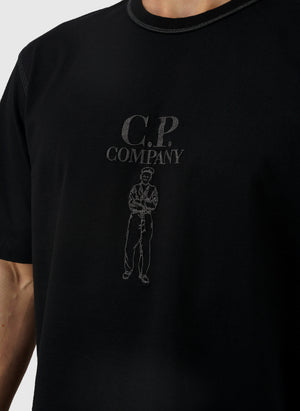 Mercerized 30/2 Twistet Sailor T-Shirt - Black
