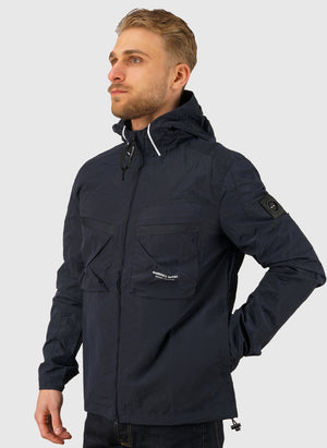 Sicuro Hooded Overshirt - Navy