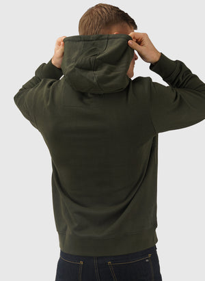 Ribbe Badge Hoodie - Dark Green