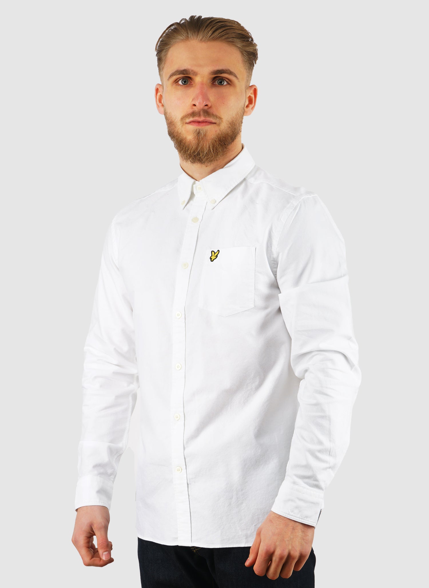 Plain Oxford Hemd - White