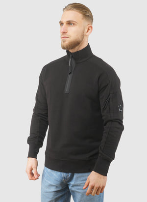 Half-Zip Fleece Lens Sweatshirt - Black