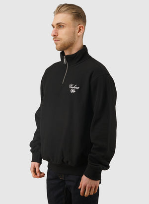 Longhand Half Zip Sweatshirt - Black/White